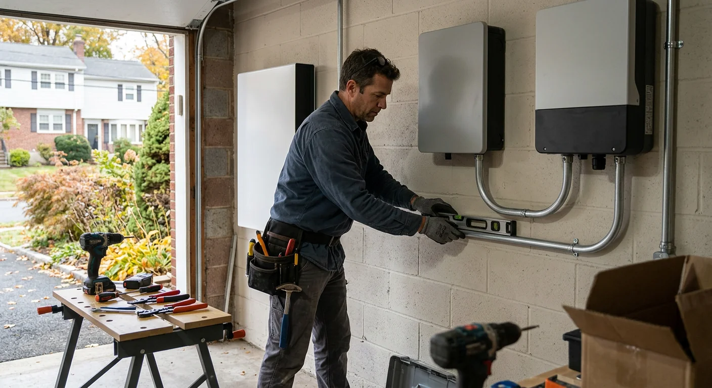 Solar battery and inverter mounted in a Clifton home garage